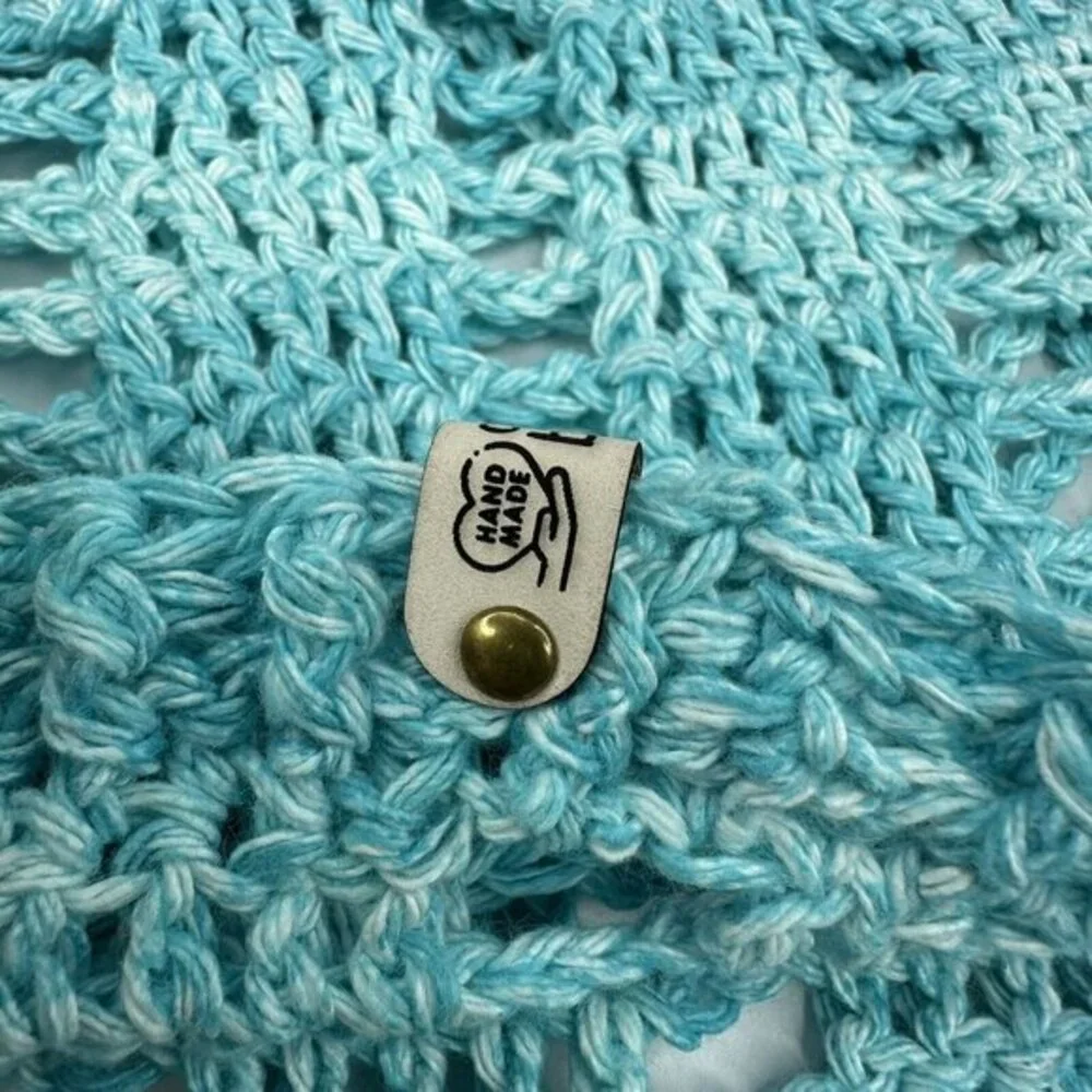 Created By Cyd Slouchy Snoody Beanie JAS Big Twist‎ Ocean Splash Crochet Hat NEW